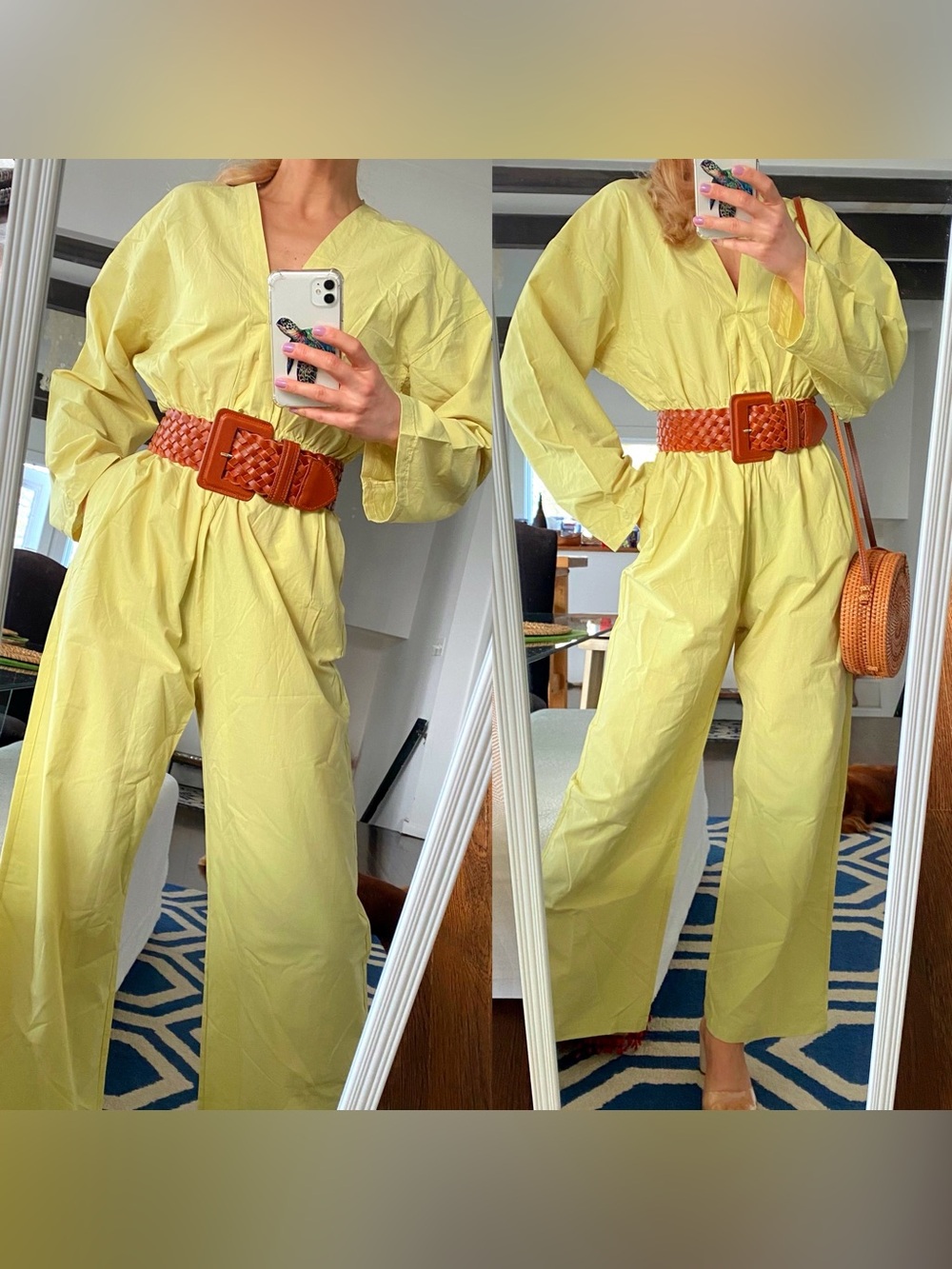 ZARA Lime Green Wide Leg Wide Sleeve Drawstring Waist Jumpsuit! 🍐